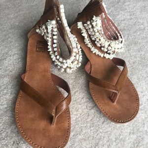 Sea Shell/Pearl Ankle Embellished Sandal